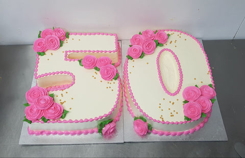 Number 50 With Rose Cake