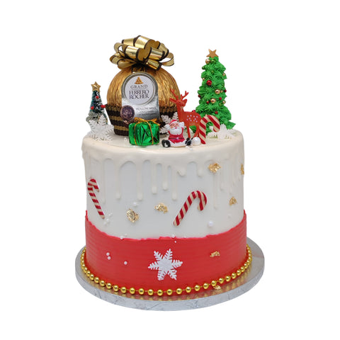 Christmas Joy Tower Cake - 8x8 Inches