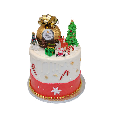 Christmas Joy Tower Cake - 8x8 Inches