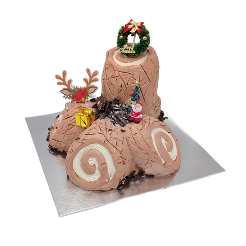 Festive Yule Log Cake