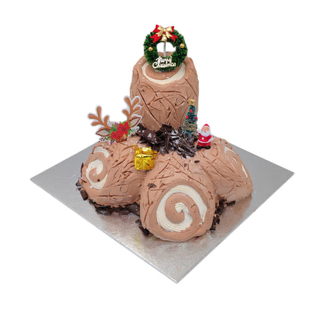 Festive Yule Log Cake