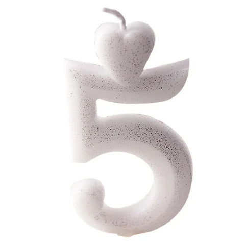 Number Candle 5 With Heart