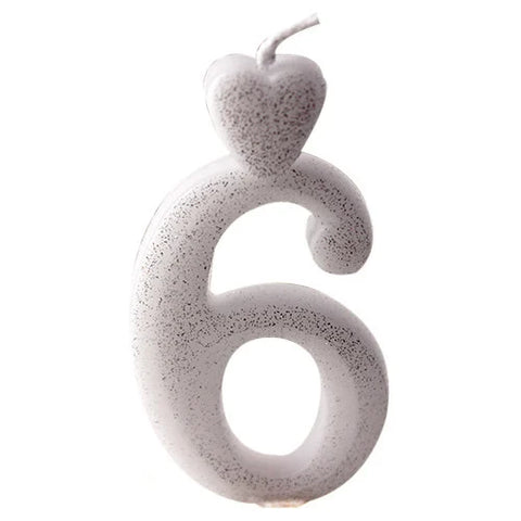 Number Candle 6 With Heart