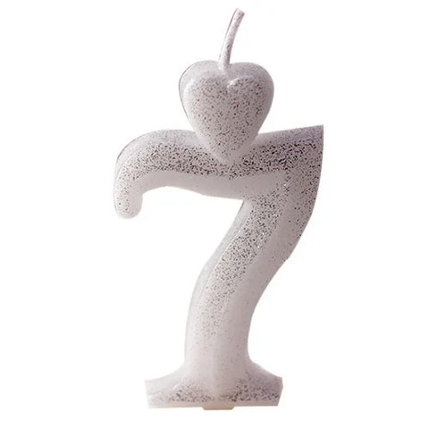 Number Candle 7 With Heart