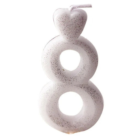 Number Candle 8 With Heart