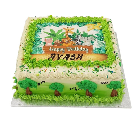 Jungle Picture with Adaptable Color Cake