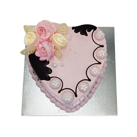 Blushing Pink Heart Cake