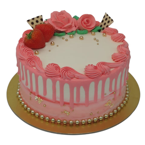 Pink Drip Round Cake