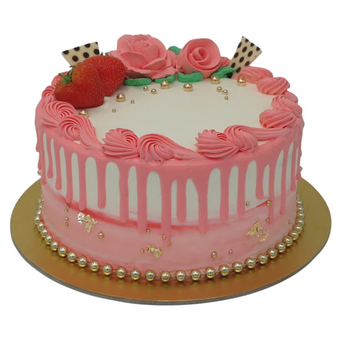 Pink Drip Round Cake