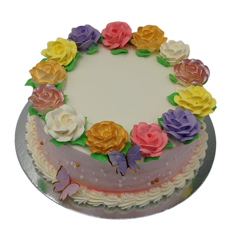 Flowers Round Cake 2