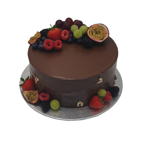 Chocolate Ganache Fruit Delight Cake