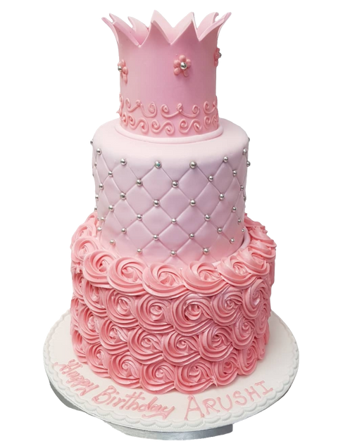 Three Tier Ombré Rosette Cake